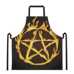 Flaming Pentagram Symbol Print Apron