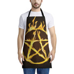 Flaming Pentagram Symbol Print Apron