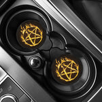 Flaming Pentagram Symbol Print Car Coasters