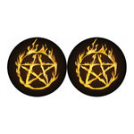 Flaming Pentagram Symbol Print Car Coasters