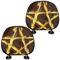 Flaming Pentagram Symbol Print Car Headrest Covers