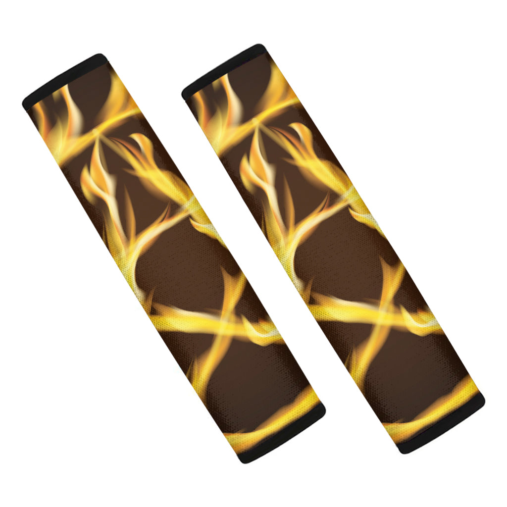 Flaming Pentagram Symbol Print Car Seat Belt Covers
