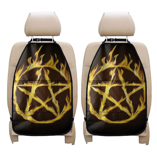 Flaming Pentagram Symbol Print Car Seat Organizers