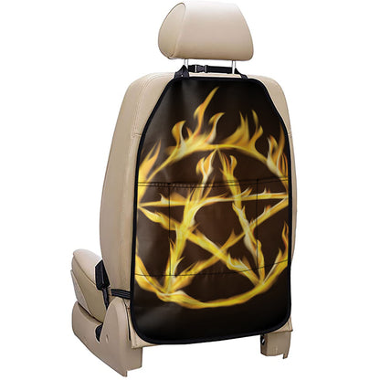 Flaming Pentagram Symbol Print Car Seat Organizers