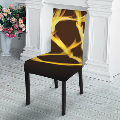 Flaming Pentagram Symbol Print Dining Chair Slipcover