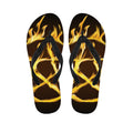 Flaming Pentagram Symbol Print Flip Flops