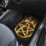 Flaming Pentagram Symbol Print Front and Back Car Floor Mats