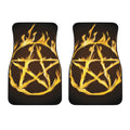 Flaming Pentagram Symbol Print Front Car Floor Mats