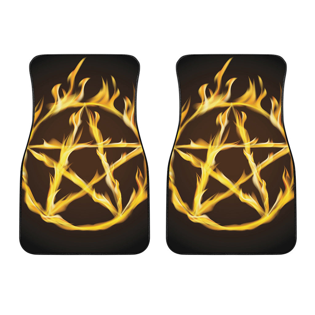 Flaming Pentagram Symbol Print Front Car Floor Mats