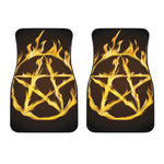 Flaming Pentagram Symbol Print Front Car Floor Mats