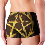 Flaming Pentagram Symbol Print Men's Boxer Briefs
