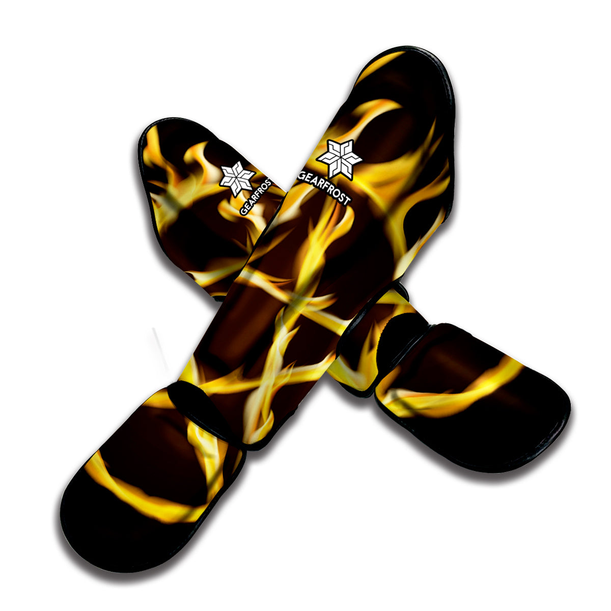 Flaming Pentagram Symbol Print Muay Thai Shin Guard