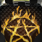 Flaming Pentagram Symbol Print Pet Car Back Seat Cover