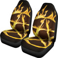 Flaming Pentagram Symbol Print Universal Fit Car Seat Covers