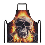 Flaming Skull And Cross Wrench Print Apron