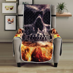 Flaming Skull And Cross Wrench Print Armchair Protector