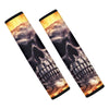 Flaming Skull And Cross Wrench Print Car Seat Belt Covers