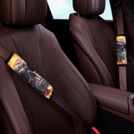 Flaming Skull And Cross Wrench Print Car Seat Belt Covers