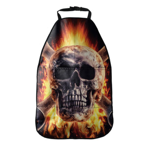 Flaming Skull And Cross Wrench Print Car Seat Organizers