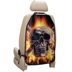 Flaming Skull And Cross Wrench Print Car Seat Organizers