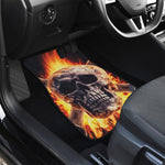 Flaming Skull And Cross Wrench Print Front Car Floor Mats