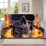 Flaming Skull And Cross Wrench Print Futon Protector