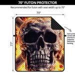 Flaming Skull And Cross Wrench Print Futon Protector