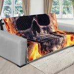 Flaming Skull And Cross Wrench Print Futon Protector