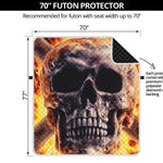 Flaming Skull And Cross Wrench Print Futon Protector