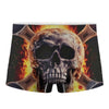 Flaming Skull And Cross Wrench Print Men's Boxer Briefs