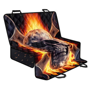 Flaming Skull And Cross Wrench Print Pet Car Back Seat Cover