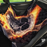 Flaming Skull And Cross Wrench Print Pet Car Back Seat Cover