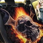 Flaming Skull And Cross Wrench Print Pet Car Back Seat Cover