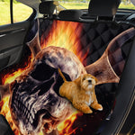 Flaming Skull And Cross Wrench Print Pet Car Back Seat Cover