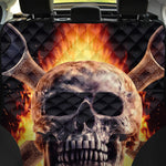 Flaming Skull And Cross Wrench Print Pet Car Back Seat Cover