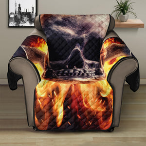 Flaming Skull And Cross Wrench Print Recliner Protector