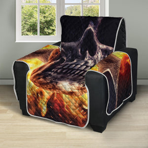 Flaming Skull And Cross Wrench Print Recliner Protector