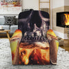 Flaming Skull And Cross Wrench Print Recliner Slipcover