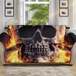 Flaming Skull And Cross Wrench Print Sofa Protector