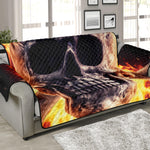 Flaming Skull And Cross Wrench Print Sofa Protector