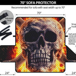 Flaming Skull And Cross Wrench Print Sofa Protector