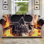 Flaming Skull And Cross Wrench Print Sofa Protector