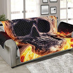 Flaming Skull And Cross Wrench Print Sofa Protector