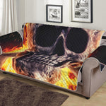 Flaming Skull And Cross Wrench Print Sofa Protector