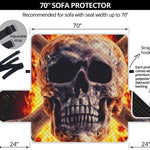 Flaming Skull And Cross Wrench Print Sofa Protector