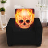 Flaming Skull With Fire Wings Print Armchair Slipcover