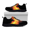 Flaming Skull With Fire Wings Print Black Sneakers