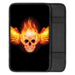 Flaming Skull With Fire Wings Print Car Center Console Cover