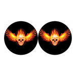 Flaming Skull With Fire Wings Print Car Coasters