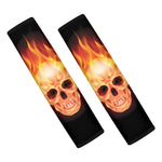 Flaming Skull With Fire Wings Print Car Seat Belt Covers